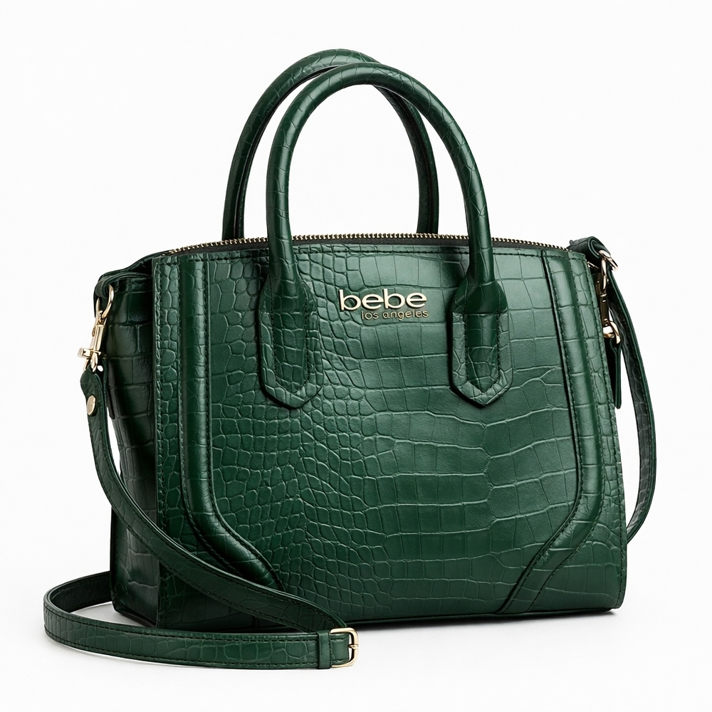 Bebe Green Crocodile-Embossed Women's Bag